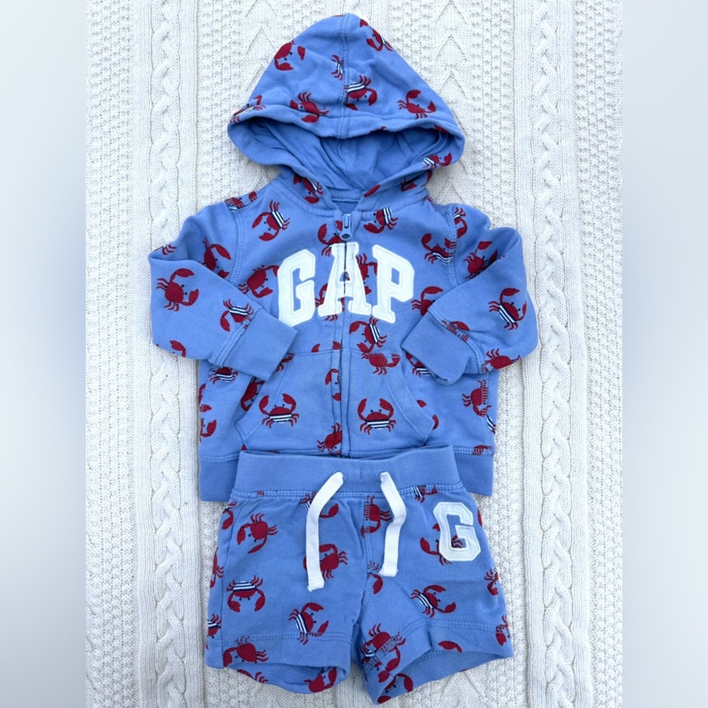 GAP Crab Hoodie and Shorts Set (6-12M)